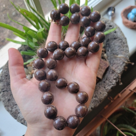 Vintage Classic Brown Beaded Boho Bohemian Necklace - Picture 5 of 6